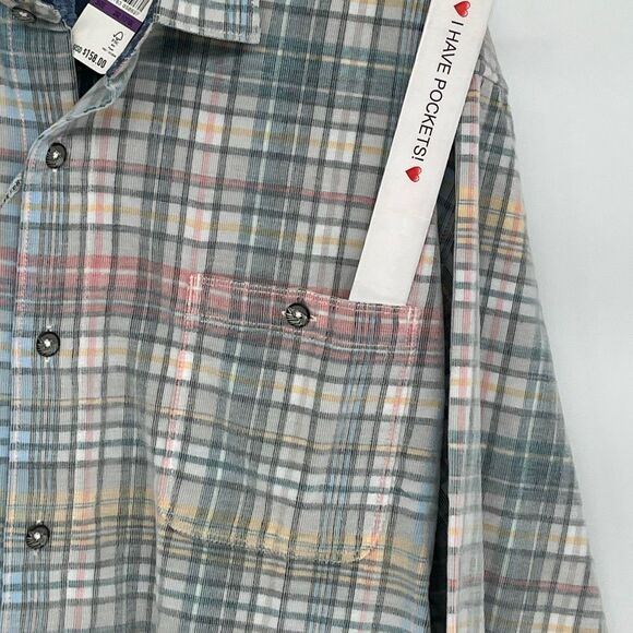 NWT TOMMY BAHAMA Coastline Cord Stretch Harbor Check Shirt Men 2XLT Featherstone - Picture 13 of 15